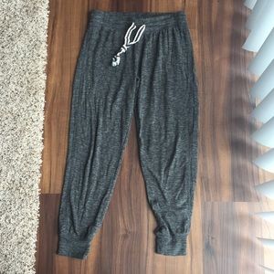 thin dark grey joggers pants with adjustable waist